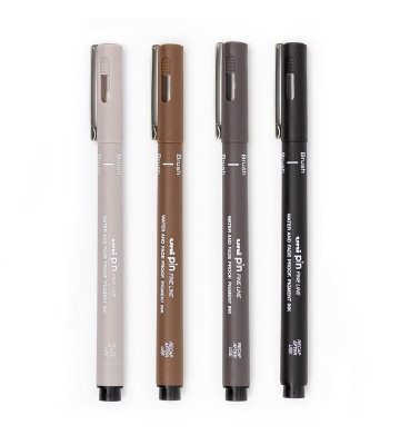 Brush Pen Uni Pin 4 Pack