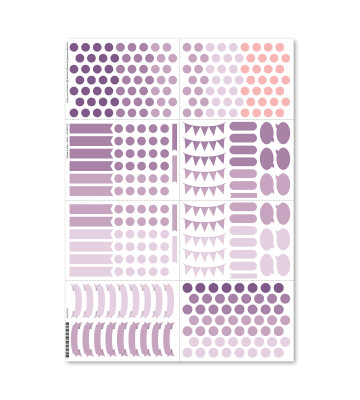 Klistermrken Plain & Simple (Minis) 2-pack - rosa/lila