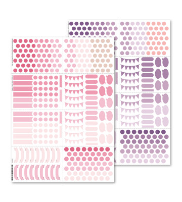 Klistermrken Plain & Simple (Minis) 2-pack - rosa/lila