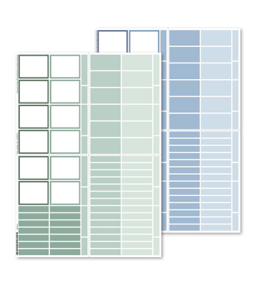 Sticker Plain & Simple (Box) 2er Set - Blau/Grün