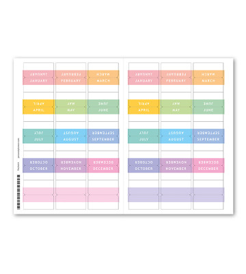 Monthly Tabs Fab Tabs - Pastel