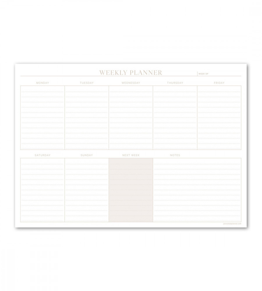 Desk Pad Planner Classic Weekly - Beige