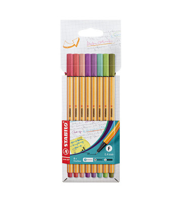 Fineliners Stabilo Point 88 Trend 8-pack
