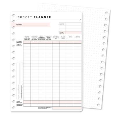 Snap-in Refill Pages Budget Planner Detailed 12 Pack A5