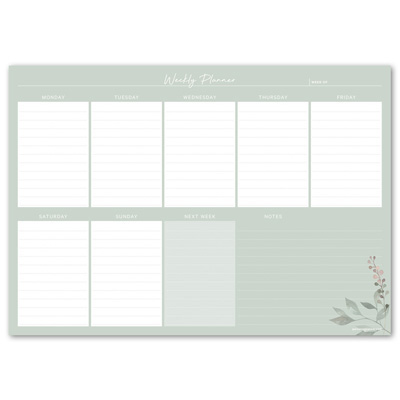 Desk Pad Planner Bloom Weekly - Green