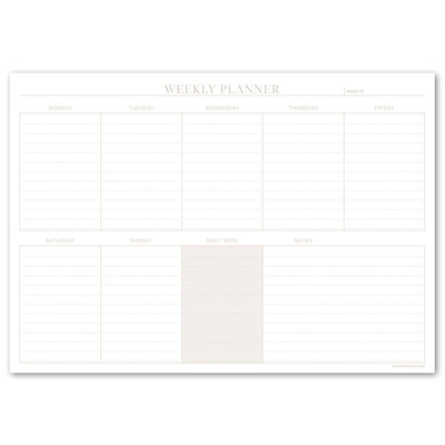 Desk Pad Planner - Classic - Weekly - Beige