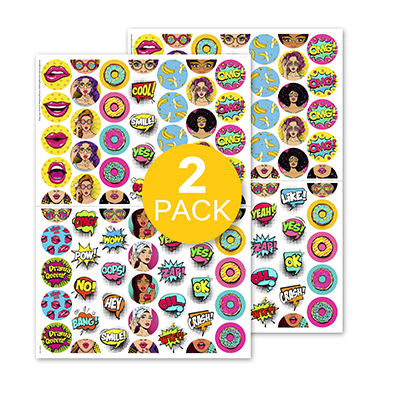 Klistermrken Pop Art (Rounds) 2-pack