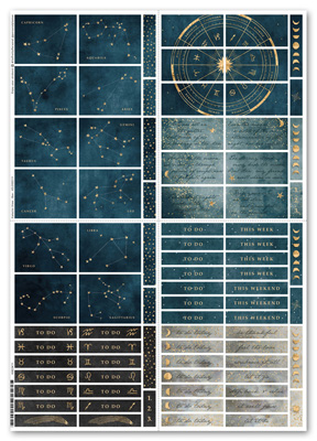 Klistermärken Galactic Views (Box) - blå