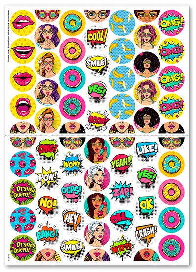 Sticker Pop Art (Rounds) 2er Set