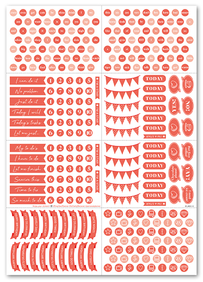 Stickers Eye Candy (Minis) - Coral