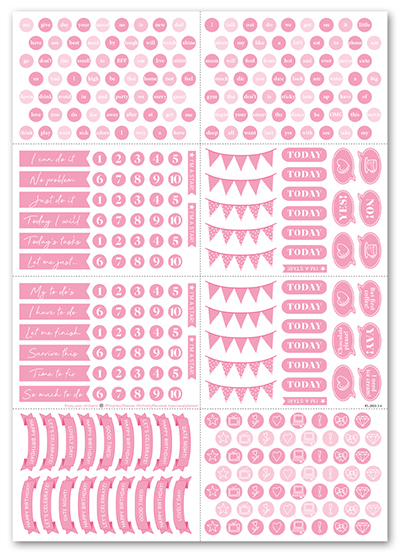 Klistermärken Eye Candy (Minis) - rosa