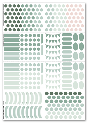 Sticker Plain & Simple (Minis) 2er Set - Blau/Grün