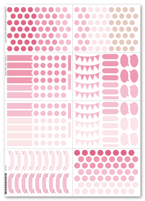 Stickers Plain & Simple (Minis) 2 Pack - Pink/Purple