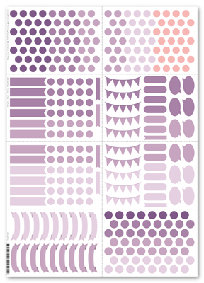Klistermärken Plain & Simple (Minis) 2-pack - rosa/lila