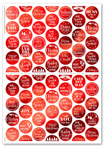 Klistermärken Dear Santa (Rounds) - röd