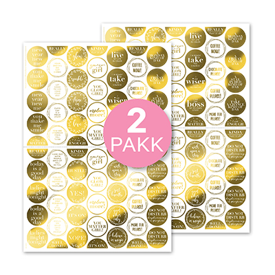 Klistremerker Glow Pop (Rounds) 2-pakk - gull