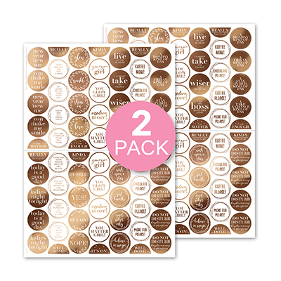 Klistermrken Glow Pop (Rounds) 2-pack - rosguld