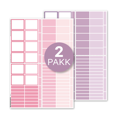 Klistremerker Plain & Simple (Box) 2-pakk - rosa/lilla