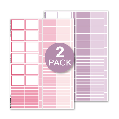 Klistermärken Plain & Simple (Box) 2-pack - rosa/lila