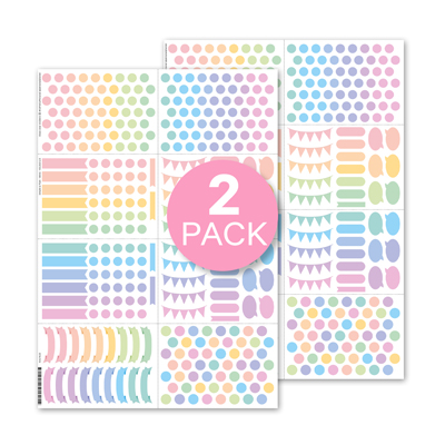Klistermärken Plain & Simple (Minis) 2-pack - pastell