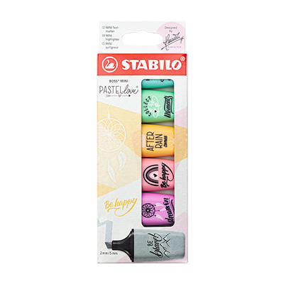 Highlighters Stabilo Boss Mini Pastel Love 6-pakk