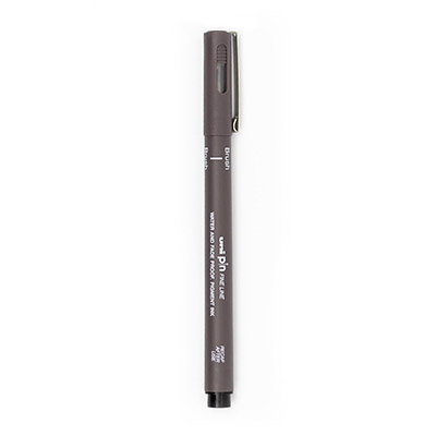 Penselpenna Uni Pin Brush - grå