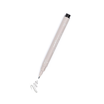 Penselpenna Uni Pin Brush - ljusgrå